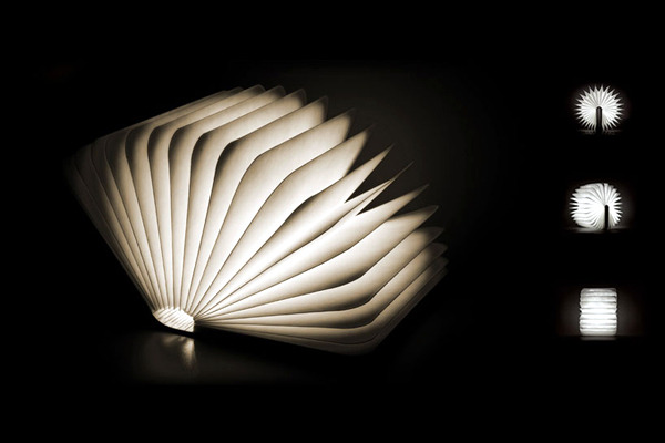 An unusual idea for designer table lamp in the form of a book