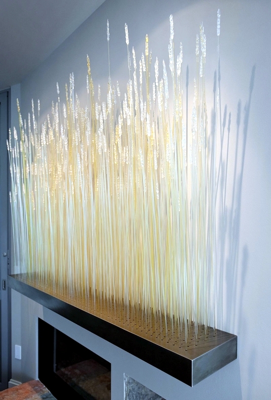 Art installations by Jean-Pierre Canlis wheat and bamboo glass