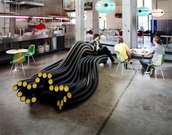 Art installations made of polyethylene tubes of Sebastien Wierinck