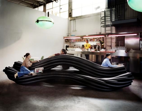 Art installations made of polyethylene tubes of Sebastien Wierinck