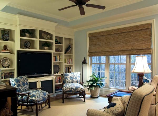 Bamboo window blinds for indoor sun protection with natural beauty