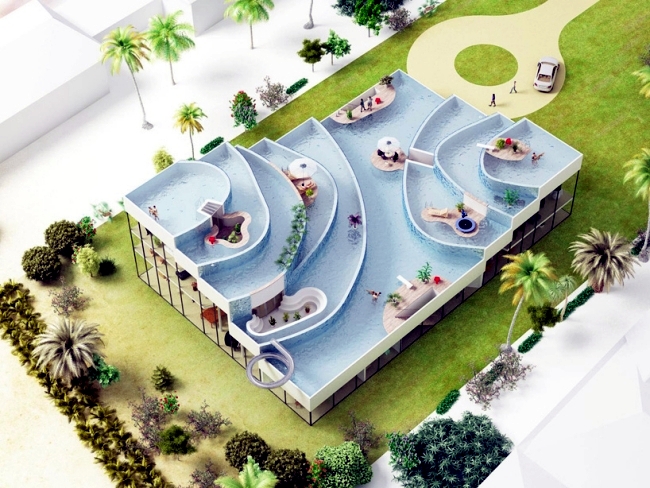 Beach house with rooftop pool - a futuristic projects by NL architects