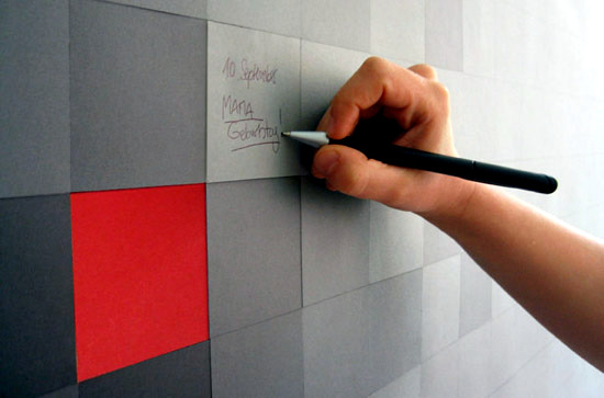 Bizarre wallpaper design based on the interaction with the people