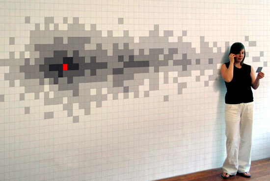 Bizarre wallpaper design based on the interaction with the people