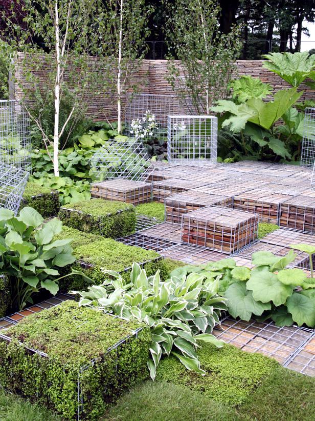 Build raised beds, benches and gabion fence itself - gabions in the garden