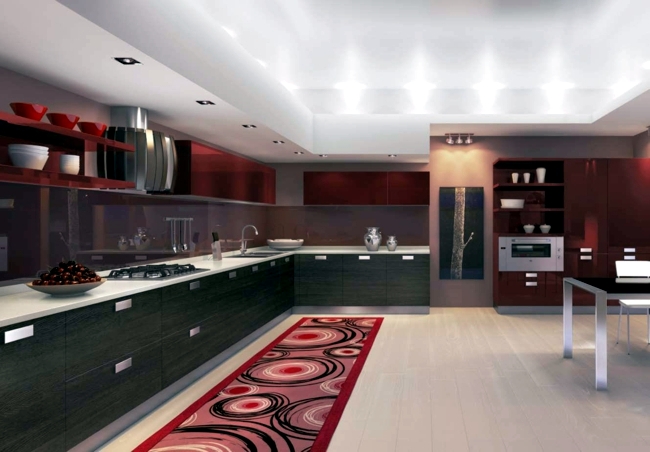 Colored high gloss kitchen for an individual living style