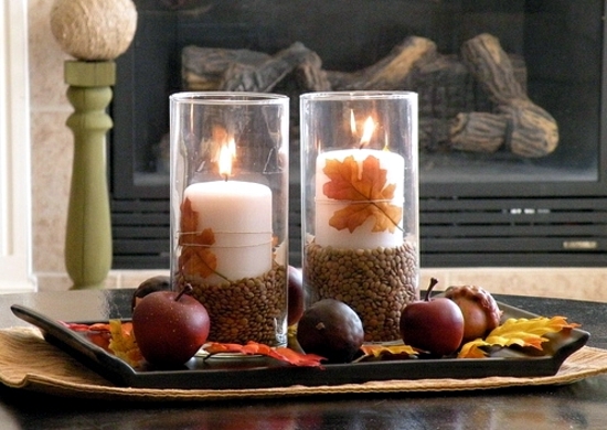 Colorful autumn decoration with leaves - craft ideas for indoors and outdoors