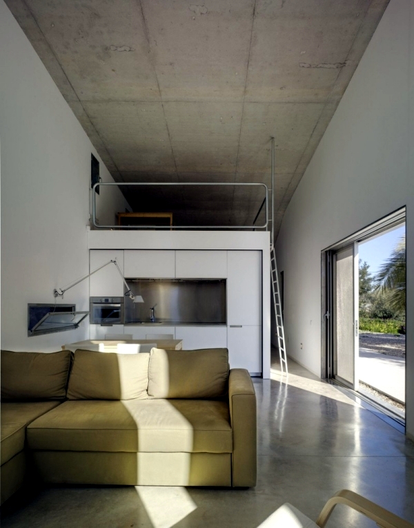 Concrete house with extensive green roof in Alicante, Spain