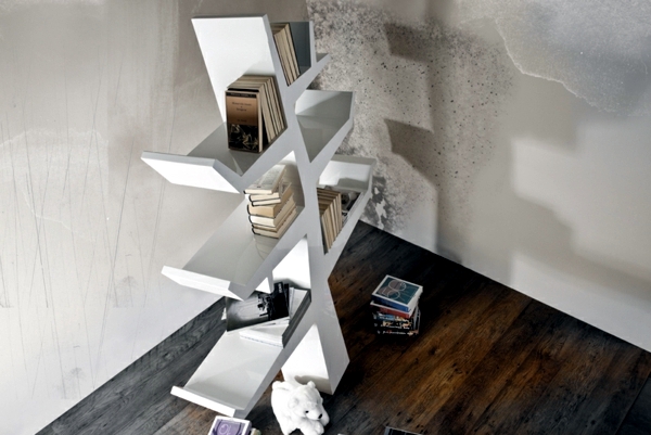 Contemporary bookcase with original design resembles a tree