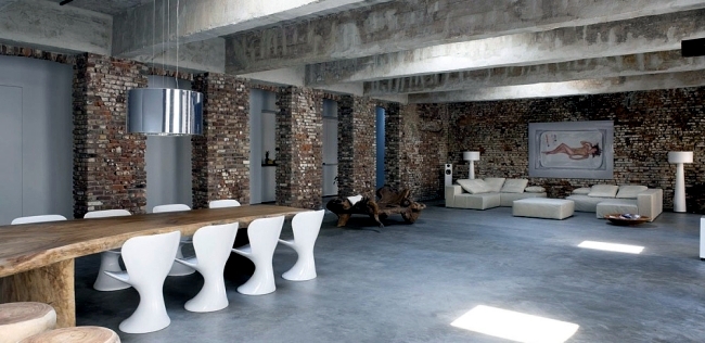 Converted old warehouse into a modern apartment in Dusseldorf