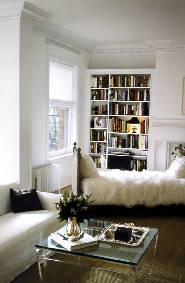 Cozy at home with knitting, wool and fur furniture and ceilings
