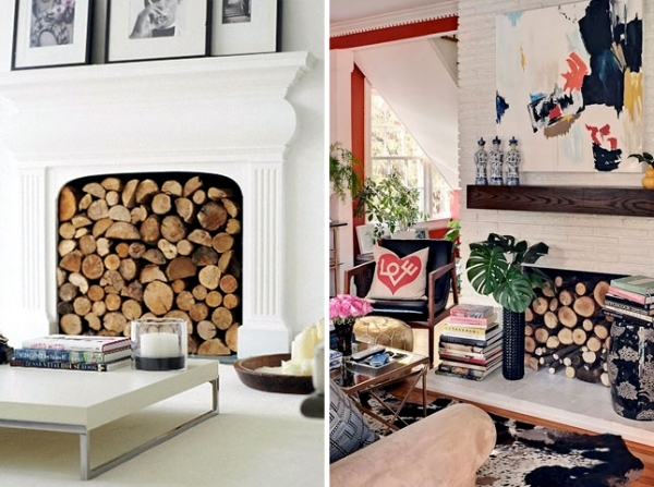 Decorate the unused fireplace in the living room - 20 creative decorating ideas