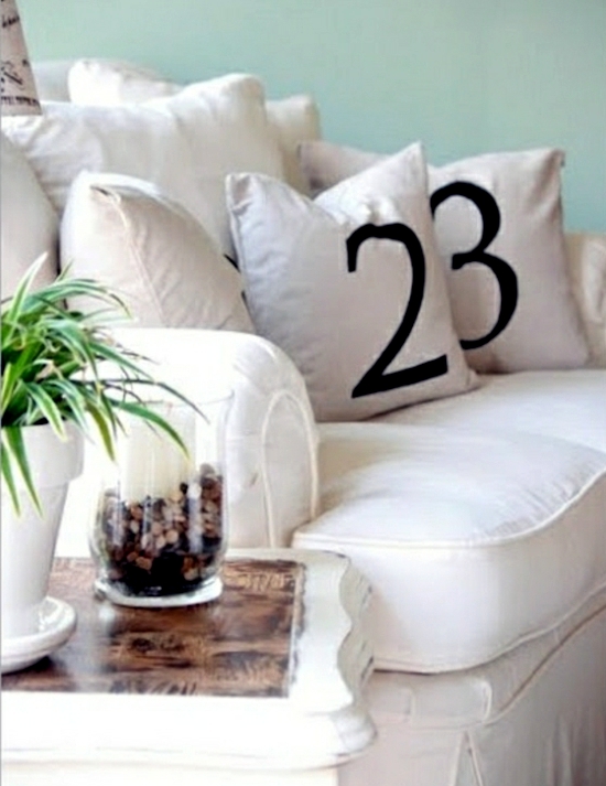 Decorative pillows make reference itself - creative gift idea for crafting