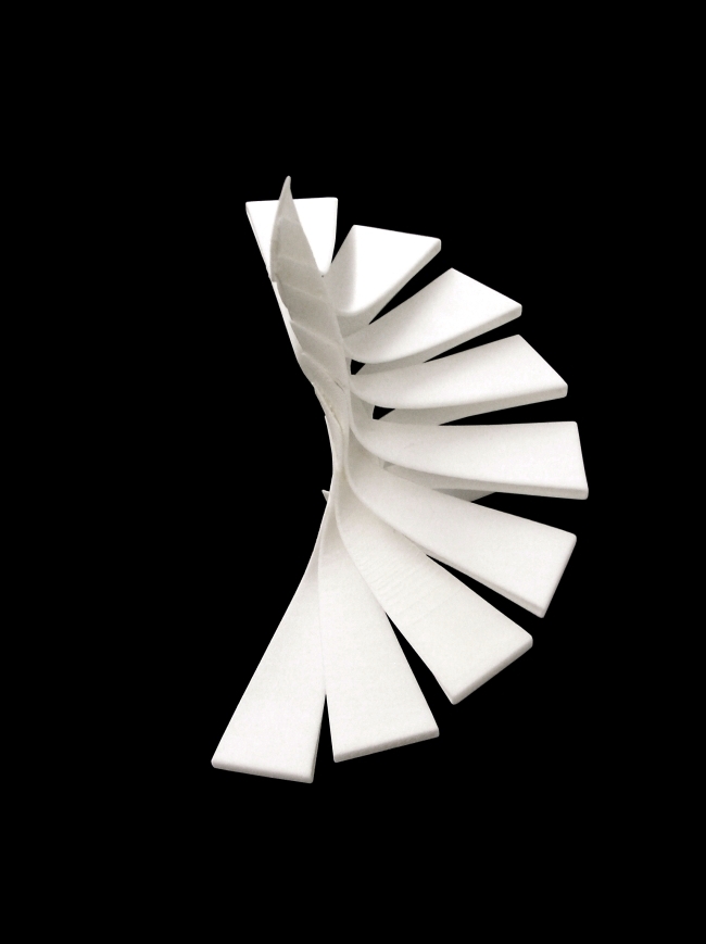 Design concept for a spiral staircase made of fiberglass from Disguincio