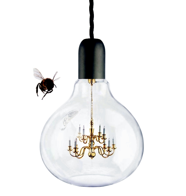 Design pendant lamp of mine Heart - Light bulb in the chandelier