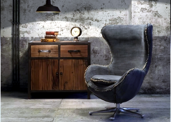 Designer armchair covered with denim - Creativity at its finest