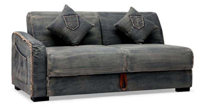 Designer armchair covered with denim - Creativity at its finest