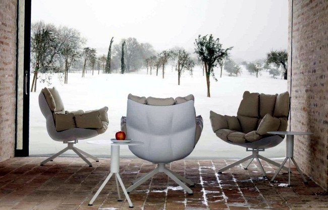 Designer armchair HUSK in three versions - indoor, outdoor and chair
