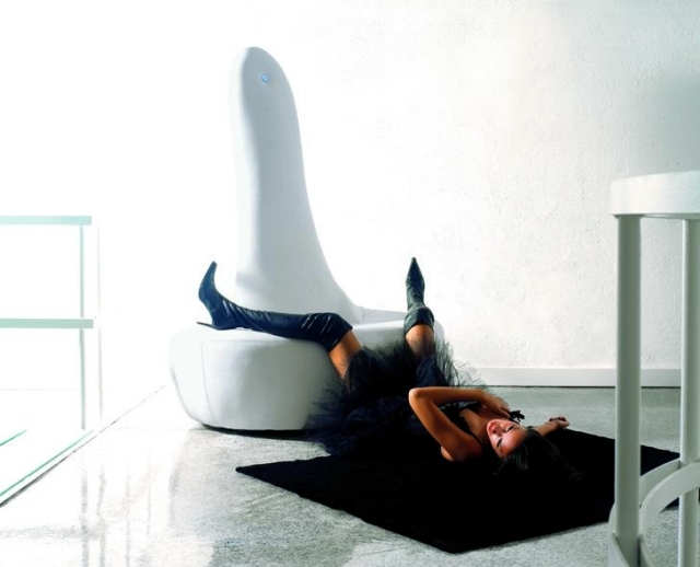Designer Armchair with Pouf - Armchair by Adrenalina Polyphemus