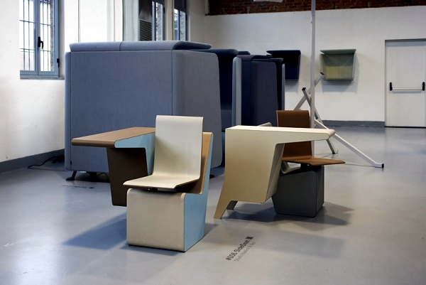 Designer Furniture - composition of desk, swivel chair and shelf