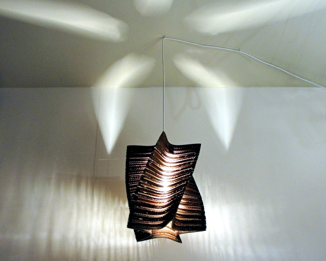 Designer Lamps from recycled cardboard look like works of art from