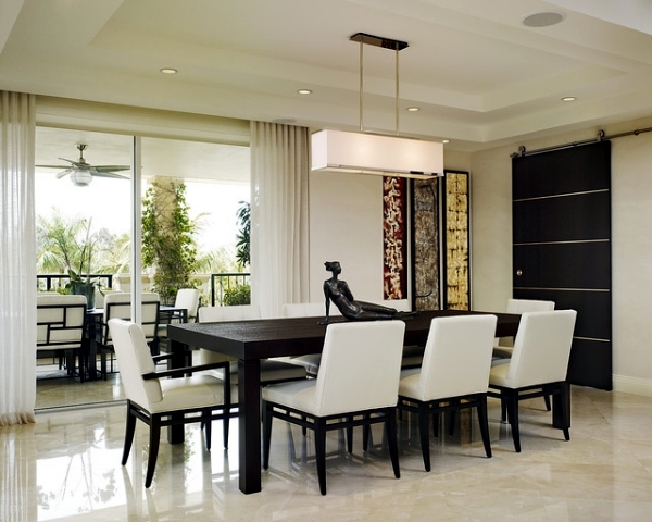 Dining room design ideas - provide exciting black and white contrasts