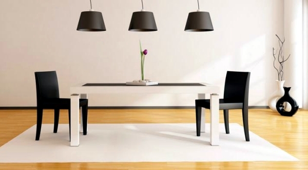 Dining room design ideas - provide exciting black and white contrasts