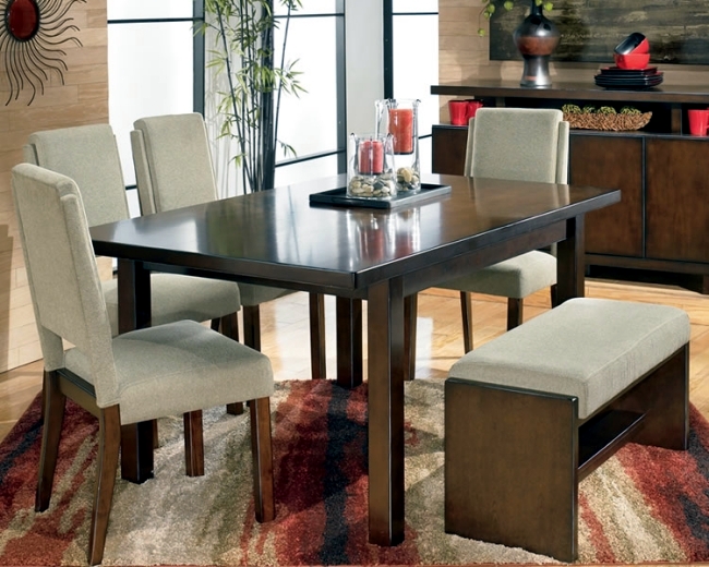 Dining set with bench and create more seats at the table