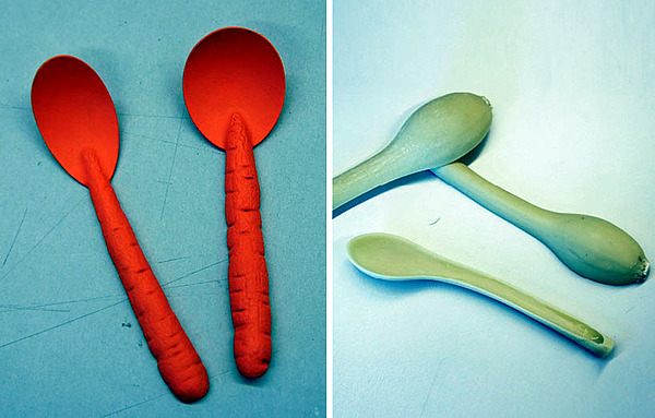 Disposable cutlery designer Bioplstik mimicking fruit and vegetables