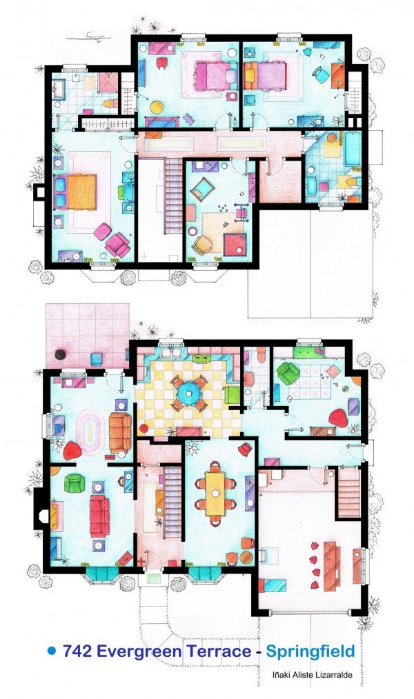 Drawings and layout of the apartments and houses of favorite series