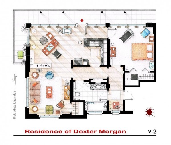 Drawings and layout of the apartments and houses of favorite series