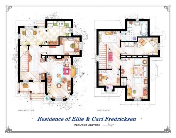 Drawings and layout of the apartments and houses of favorite series
