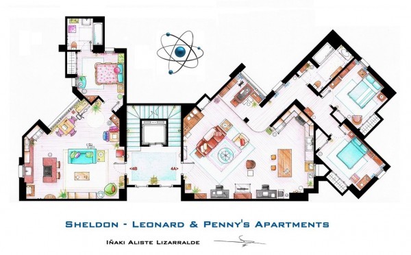 Drawings and layout of the apartments and houses of favorite series