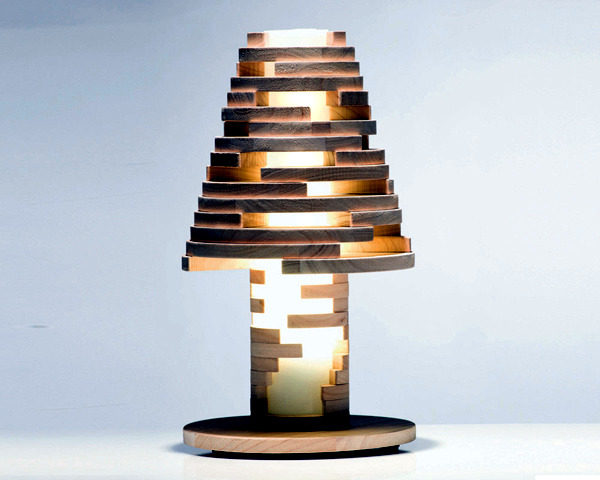 Exclusive designer lamp like a big puzzle - "Babele" table lamp