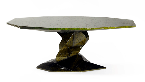 Exclusive dining table design inspired by the Newton's law of gravitation