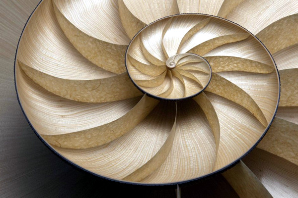 Exclusive table design in the form of a nautilus by Marc Fish
