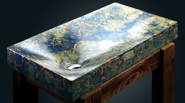 Fancy handmade concrete basin of Pietra Danzare