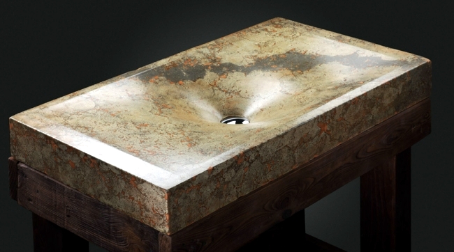 Fancy handmade concrete basin of Pietra Danzare