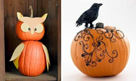 Fast autumn decoration with pumpkins without carving ideas!