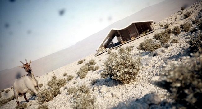 First-class architectural visualization - Modern villa in the desert