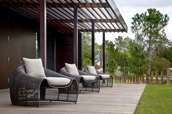 Garden rattan furniture offer relaxation in the summer days