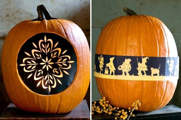 Halloween pumpkins inspired by the traditional folk art