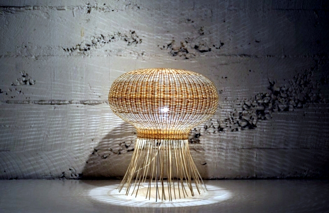 Hand woven design lighting inspired by natural forms