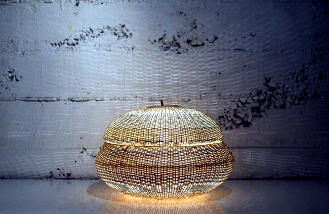 Hand woven design lighting inspired by natural forms