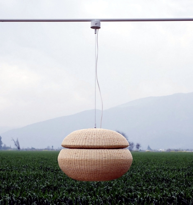 Hand woven design lighting inspired by natural forms