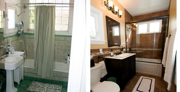 Ideas for bathroom renovation and redesign - before and after pictures