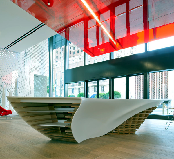 Innovative table design for reception room