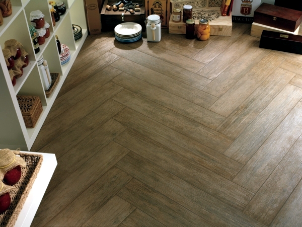 Italian ceramic floor tiles in wood design alternative to hardwood