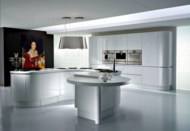 Kitchen with island has functional, modern design