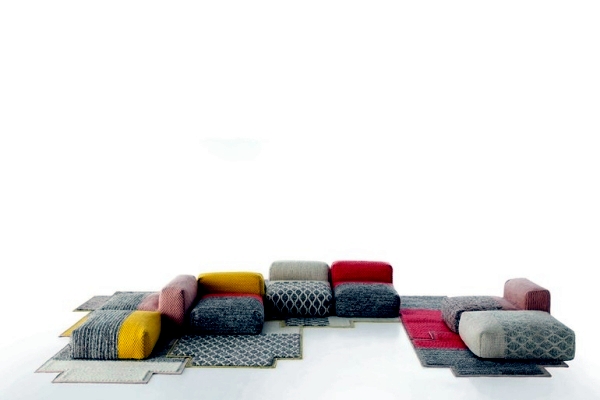 Knitted modular furniture Gan convey a homely atmosphere